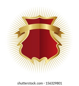 golden art shield piercing light