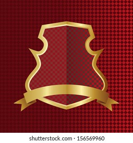 golden art shield ribbon