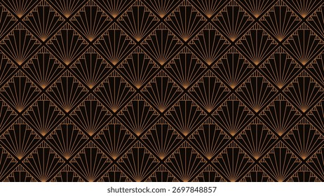 Goldenes geometrisches Muster im Art-Deco Stil