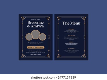 Golden Artdeco Wedding Invitation Template**_ is clean, modern, simply style, and moreover it’s friendly use. It’s Quick And Easy to use to save your time.