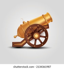 golden artillery design with white background. vector illustration design
