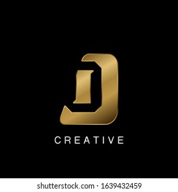 Golden Astract Techno  Letter O Logo, creative negative space vector design concept.