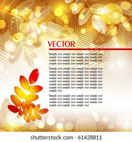 Golden autumn background. Vector