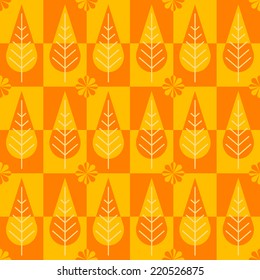 The golden Autumn trees vector pattern