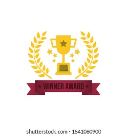 Golden award badge vector image. Golden award winner emblem vector design