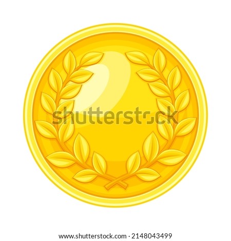 Golden Award or Distinction as Token of Recognition of Excellence Vector Illustration