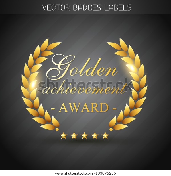 Golden Award Label Design Illustration Stock Vector Royalty Free