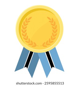 Golden award medal with Botswana flag ribbons for winners