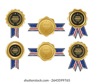 Golden award medal with Cape Verde flag ribbons for winners