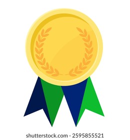 Golden award medal with Christmas Island flag ribbons for winners