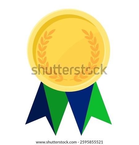 Golden award medal with Christmas Island flag ribbons for winners