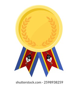 Golden award medal with Eswatini flag ribbons for winners