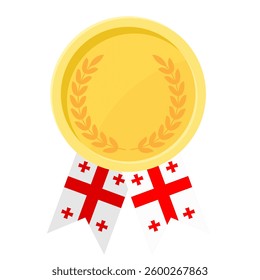 Golden award medal with Georgia flag ribbons for winners