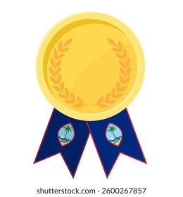 Golden award medal with Guam flag ribbons for winners