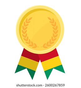 Golden award medal with Guinea flag ribbons for winners