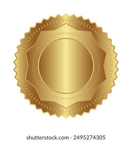 Golden award medal isolated on white background. luxury seal vector design