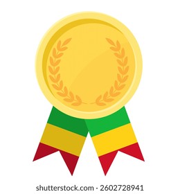 Golden award medal with Mali flag ribbons for winners