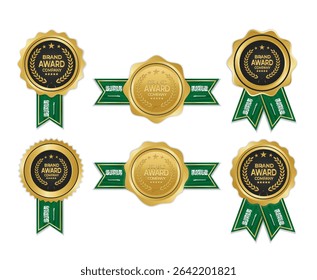 Golden award medal with saudi arabia flag ribbons for winners