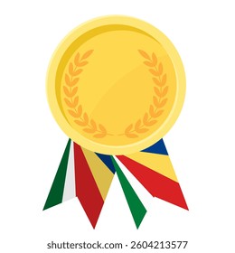 Golden award medal with Seychelles flag ribbons for winners