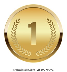 Golden award medal for sport and games