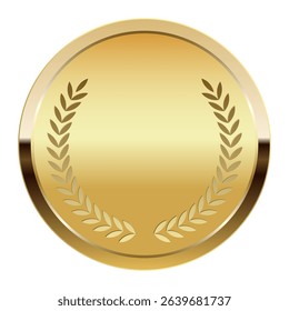 Golden award medal for sport and games