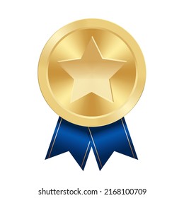 Golden award medal with star Illustration from geometric shapes