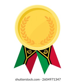 Golden award medal with Vanuatu flag ribbons for winners