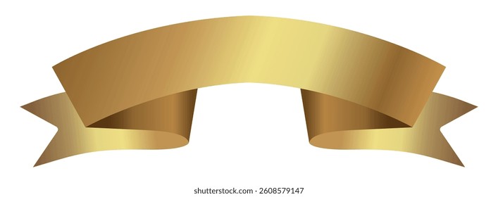 Golden award ribbon banner for text. Blank Gold award Ribbon Template. Empty Gold Ribbon and Label Design. Gold award, luxury label, badge premium quality certificate ribbon. Vector