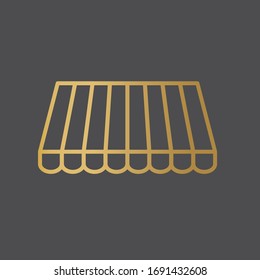 golden awning, sunshade- vector illustration