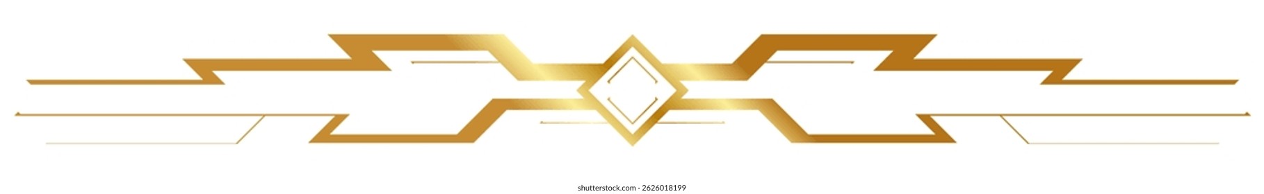 Golden Aztec Tribal Text Border, Graphic Decoration Element, Luxury Text Decoration