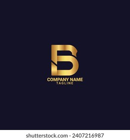 Golden B Letter Logo, Brand Logo Tempalte