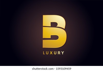 golden B luxury alphabet letter logo design icon for company business. Suitable for as a logotype