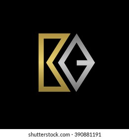 Golden B and silver Q letters logo template for your business company