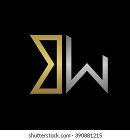 Golden B and silver W letters logo template for your business company