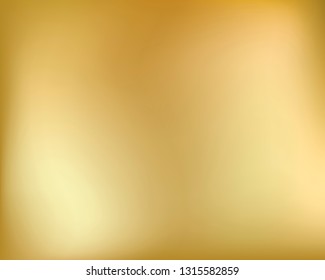 Golden background. Abstract light gold metal gradient. Vector blurred illustration.