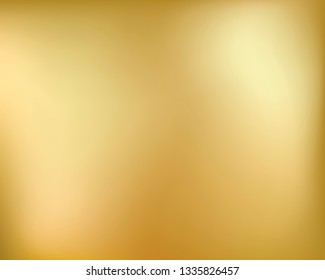 Golden background. Abstract light gold metal gradient. Vector blurred illustration.