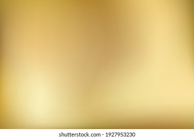Золотой фон. Абстрактный светло-золотой металлический градиент. Векторная размытая иллюстрация