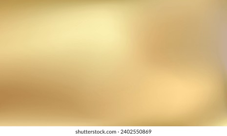 Golden background. Abstract light gold metal gradient. Vector blurred illustration