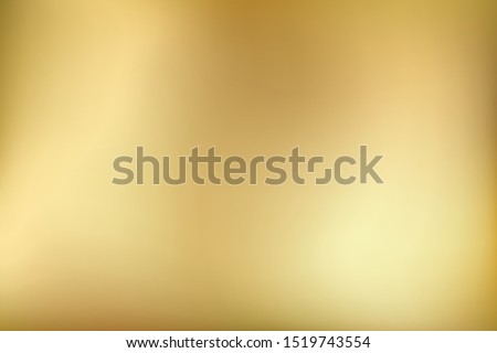 Golden background. Abstract light gold metal gradient. Vector blurred illustration