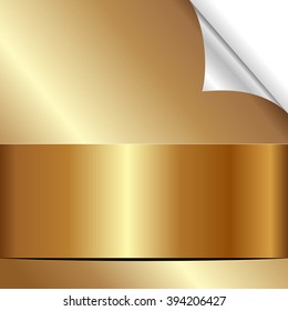 golden background with bent corner