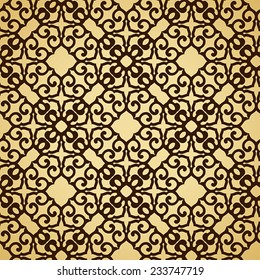 Golden background, brown seamless texture. 