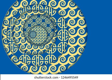 Golden background for Chinese New Year Greeting Card. Vector EPS10