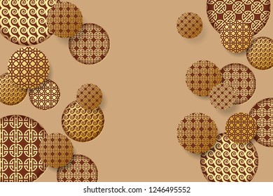 Golden background for Chinese New Year Greeting Card. Vector EPS10