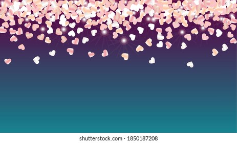 Golden Background with Confetti of Glitter Particles. St. Valentine Day. Anniversary pattern. Light Spots. Explosion of Confetti. Glitter Vector Illustration. Design for Magazine.
