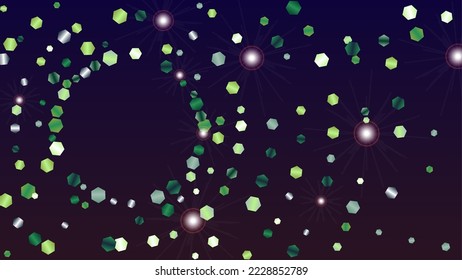 Goldener Hintergrund mit Confetti von Glitter Particles. Frische Lichter Textur. Fest-Muster. Lichtpunkte. Sternstaub. Explosion von Confetti. Design für Banner.