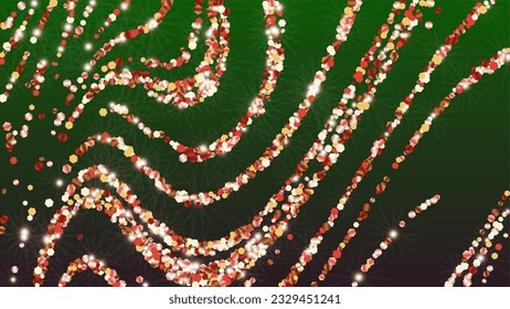 Golden Background with Confetti of Glitter Particles. Sparkle Lights Texture. Celebration pattern. Light Spots. Star Dust. Explosion of Confetti. Design for Advertisement.