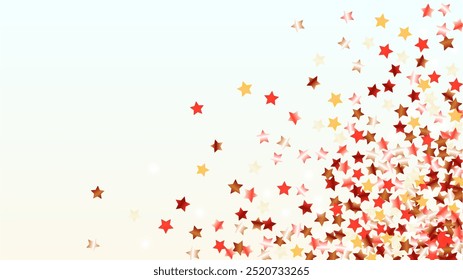 Golden Background with Confetti of Glitter Particles. Sparkle Lights Texture. Party pattern. Light Spots. Star Dust. Explosion of Confetti. Design for Invitation.