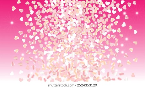 Golden Background with Confetti of Glitter Particles. St. Valentine Day. Disco pattern. Light Spots. Explosion of Confetti. Glitter Vector Illustration. Design for Card.