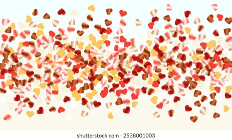 Golden Background with Confetti of Glitter Particles. St. Valentine Day. Disco pattern. Light Spots. Explosion of Confetti. Glitter Vector Illustration. Design for Print.