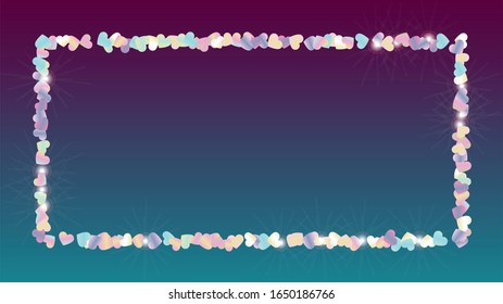 Golden Background with Confetti of Hearts Glitter Particles. St. Valentine Day. Party pattern. Light Spots. Explosion of Confetti. Glitter Vector Illustration. Design for Card.